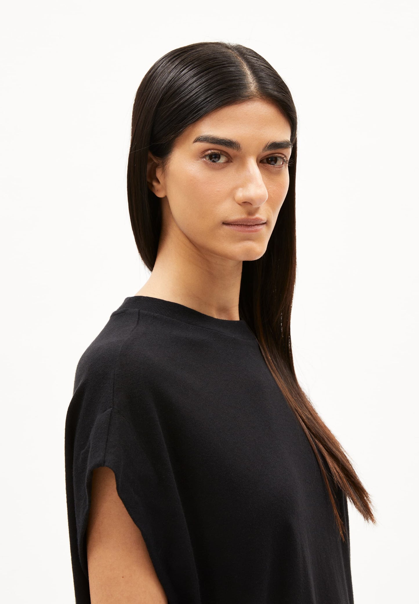 Robe ample en coton bio et lin | noir "daarixa linen black"