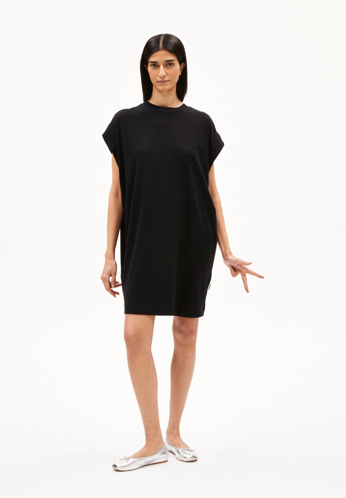 Robe ample en coton bio et lin | noir "daarixa linen black"