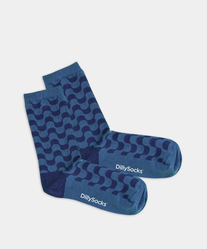 Chaussettes en coton bio et matière recyclée | wavy sea
