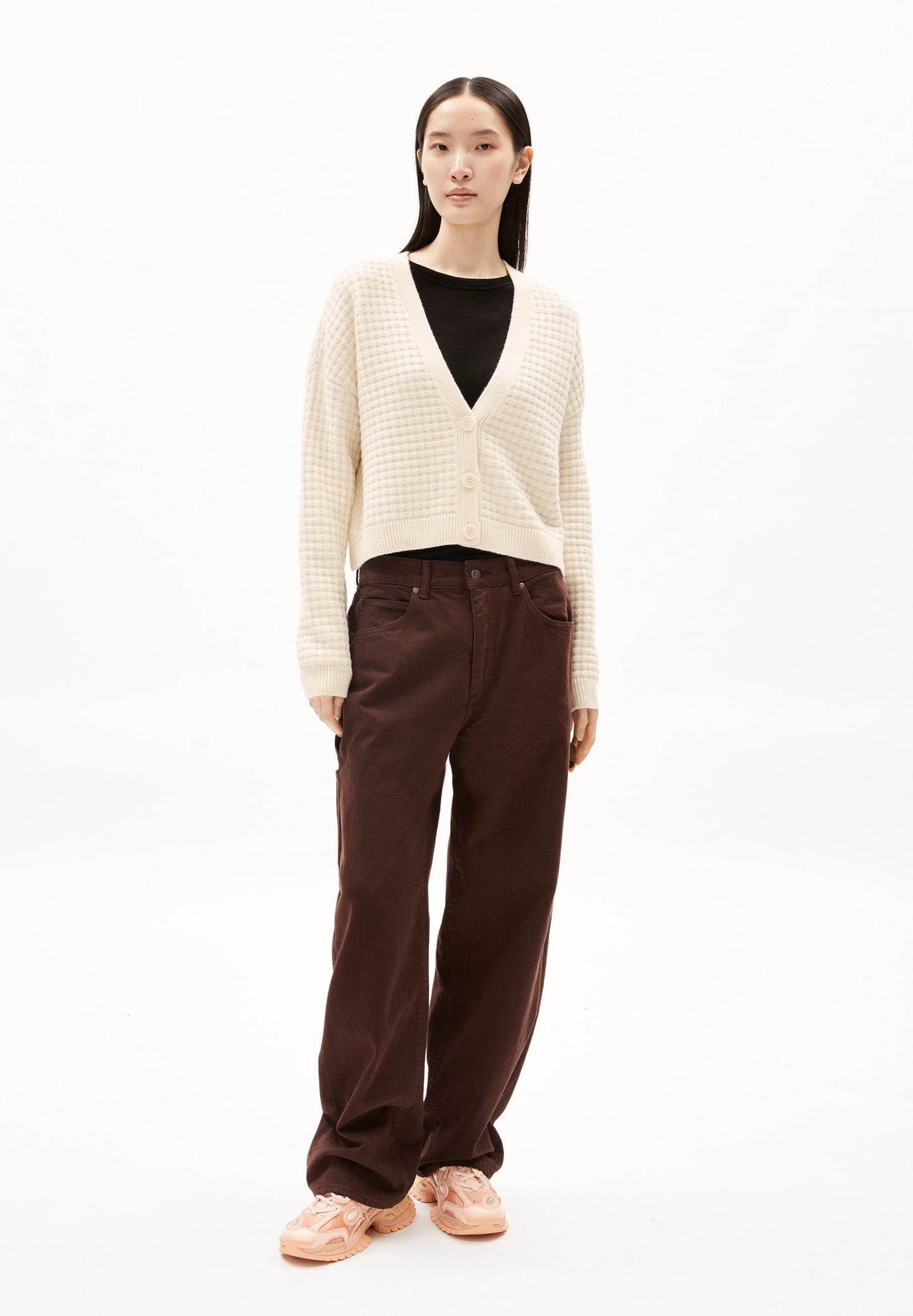 Cardigan en laine et coton bio | beige "damiraa lanacot - oatmilk"