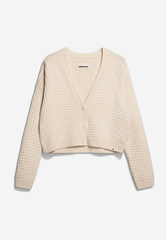 Cardigan en laine et coton bio | beige "damiraa lanacot - oatmilk"