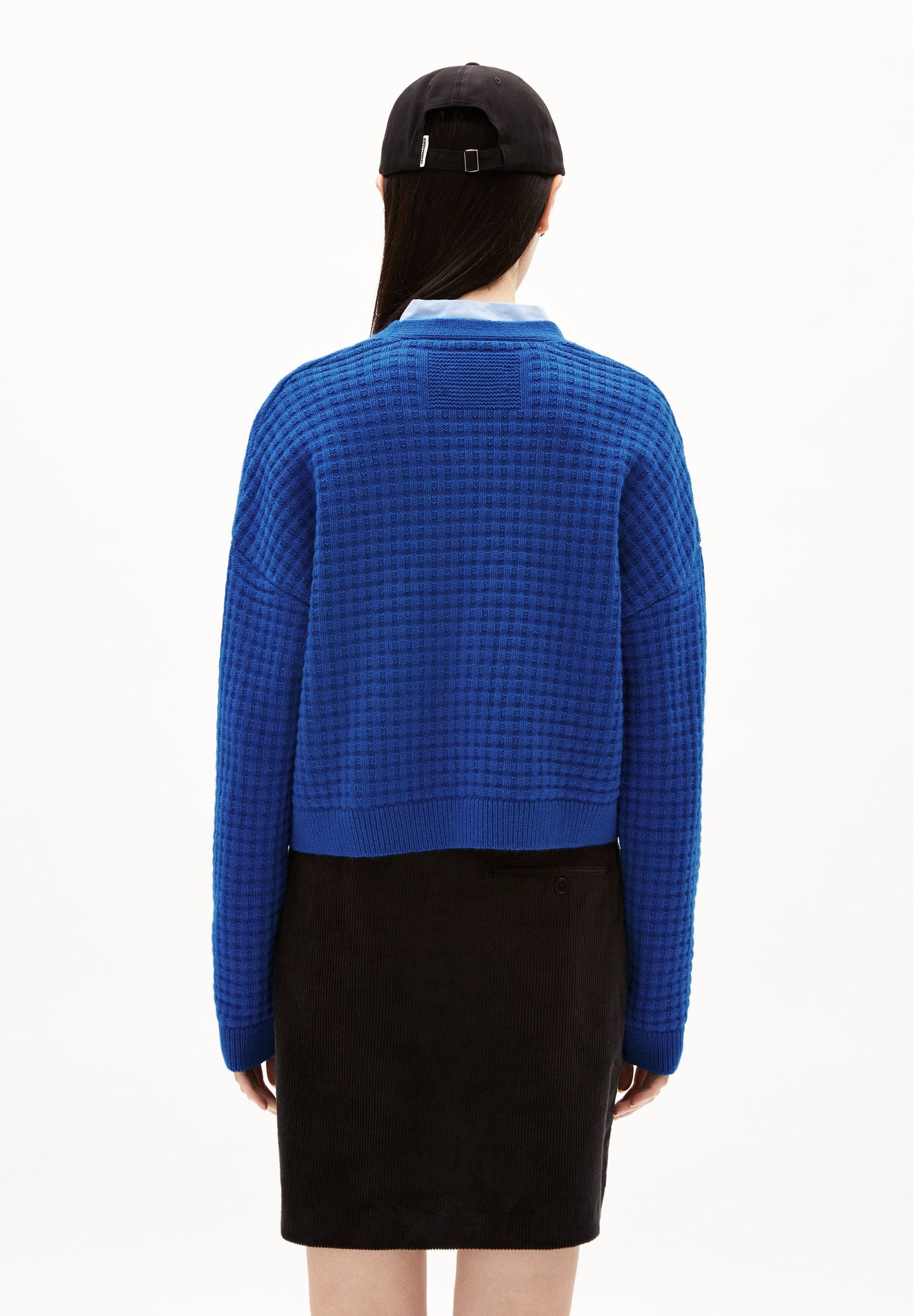 Cardigan en laine et coton bio | bleu "damiraa lanacot - warm blue"