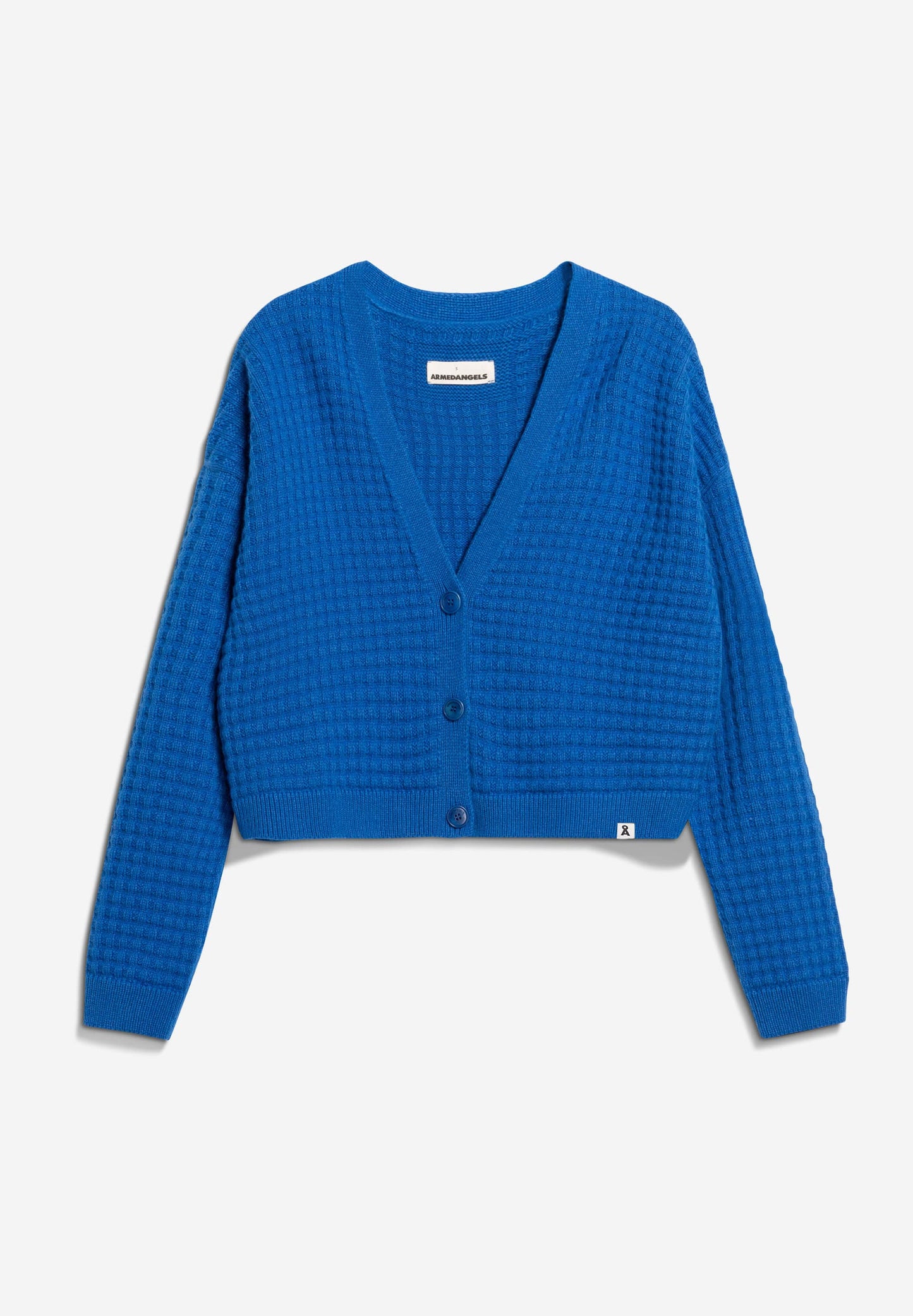 Cardigan en laine et coton bio | bleu "damiraa lanacot - warm blue"