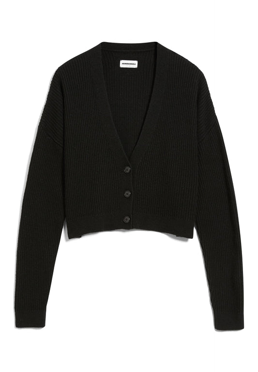 Gilet noir en ecovero, coton et laine bio - damiraa soft black