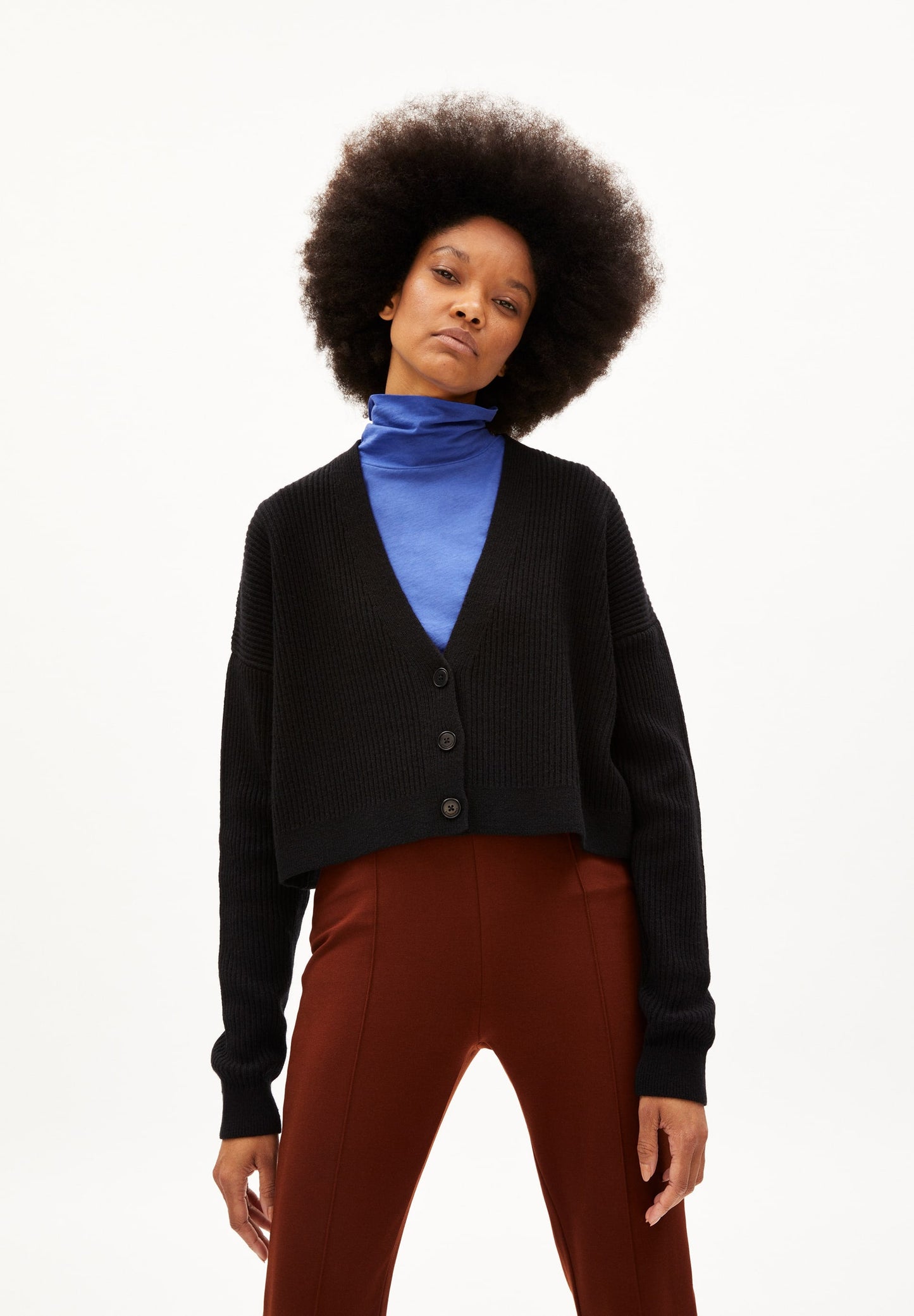 Gilet noir en ecovero, coton et laine bio - damiraa soft black