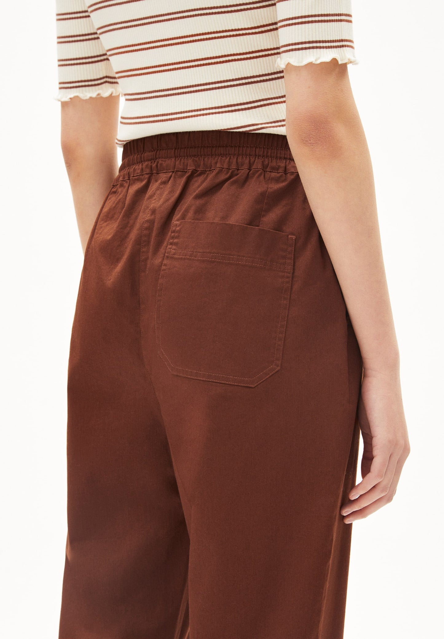 Pantalon carotte marron en coton bio - danyaa cacao