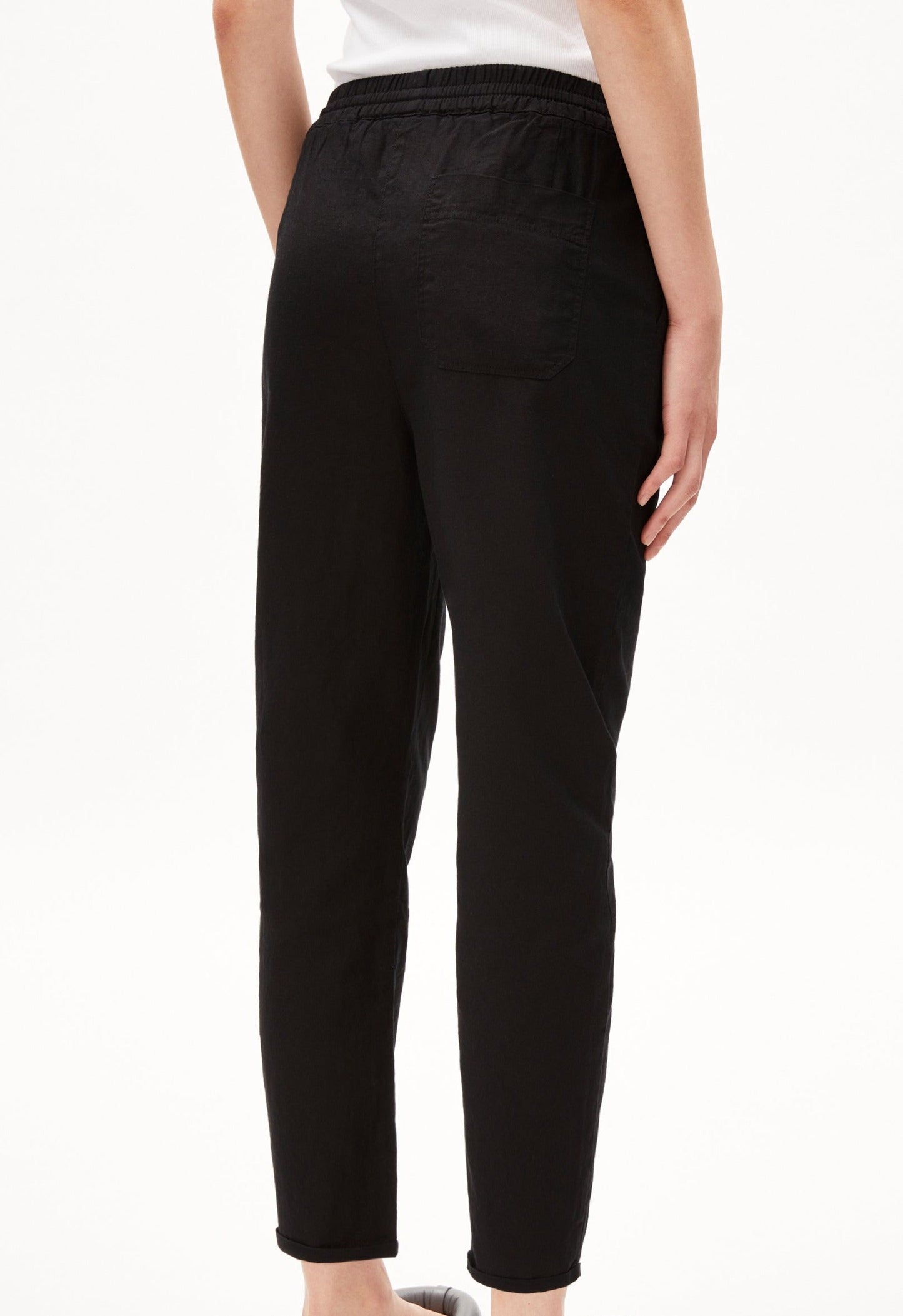Pantalon noir en lin et coton bio - danyaa lino black