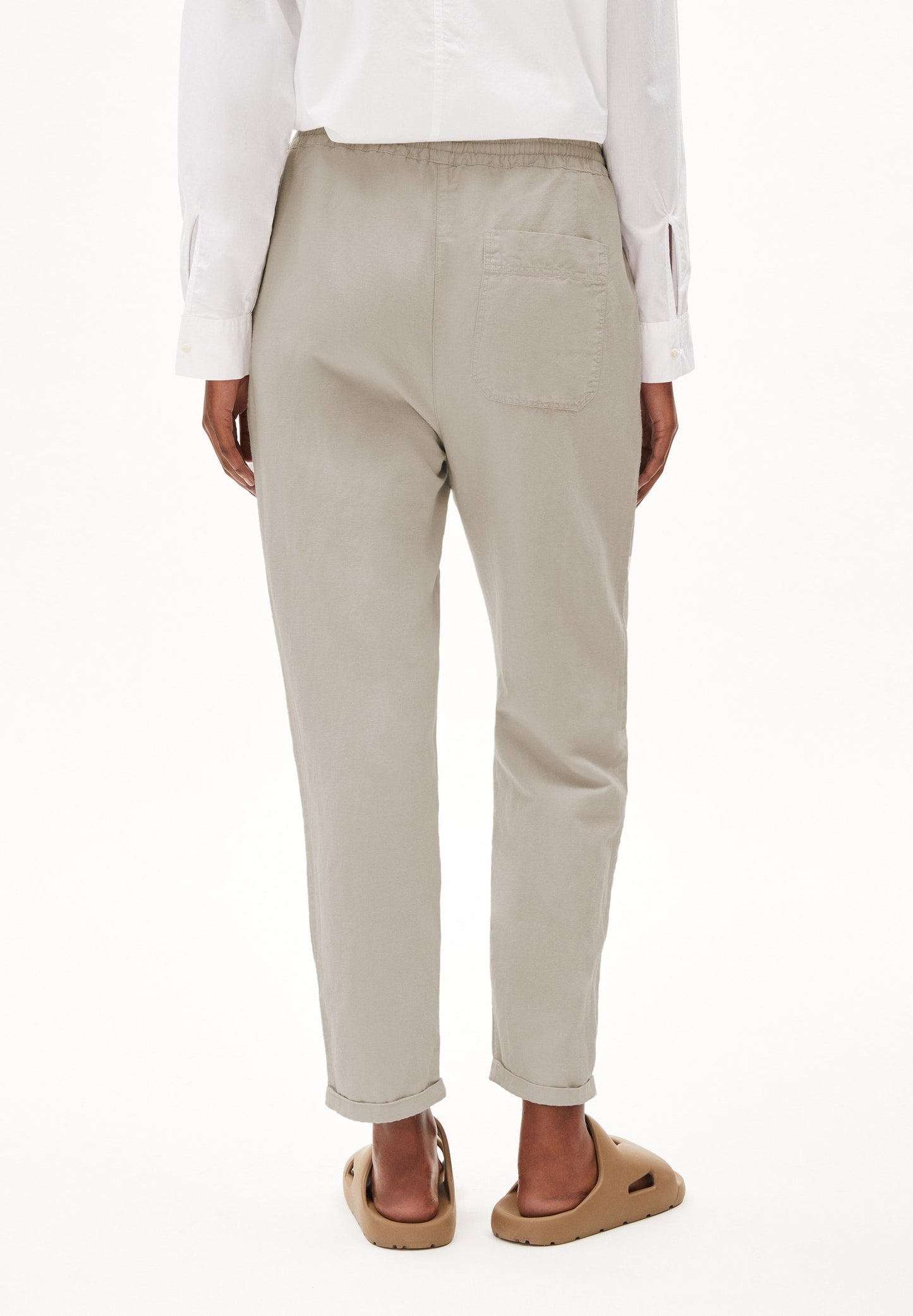 Pantalon beige en lin et coton bio - danyaa lino light desert