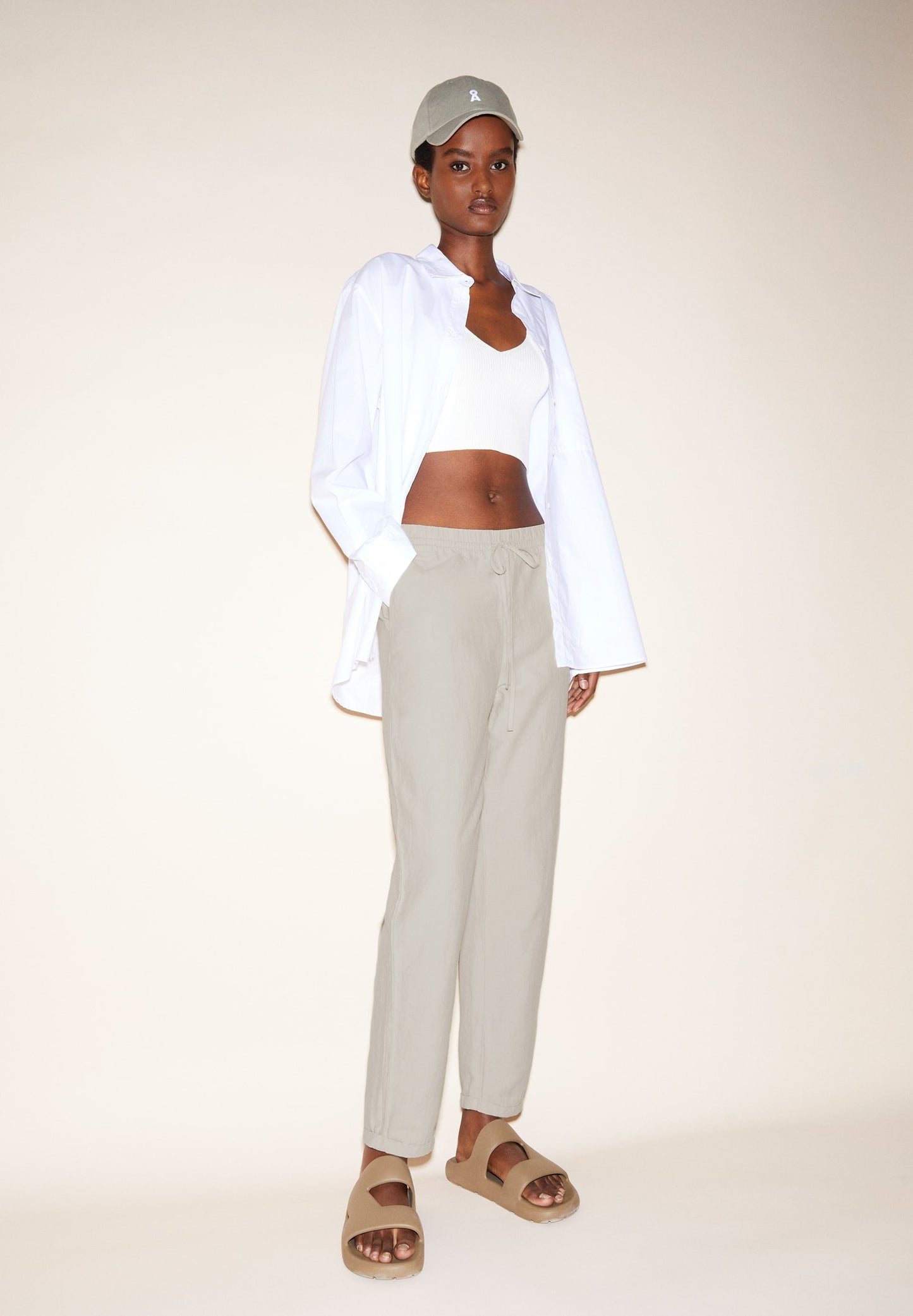 Pantalon beige en lin et coton bio - danyaa lino light desert