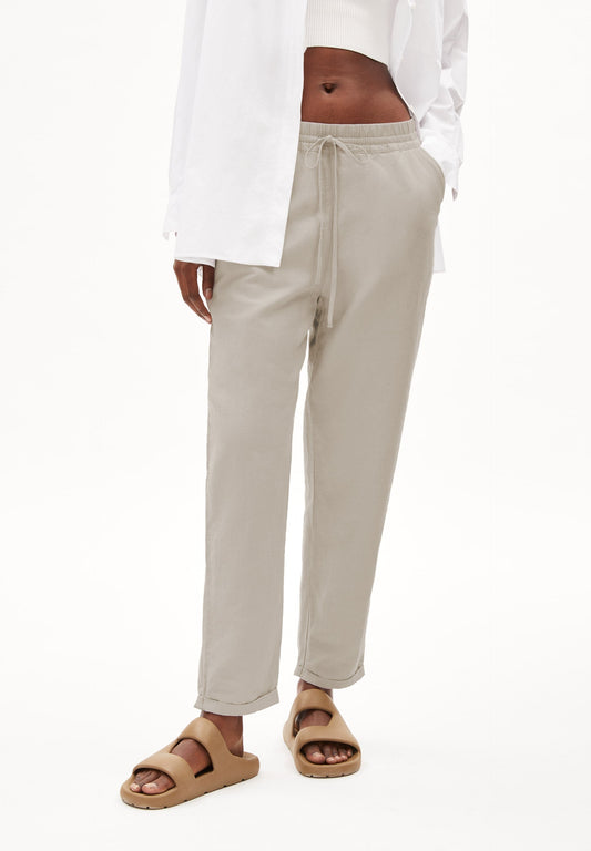 Pantalon beige en lin et coton bio - danyaa lino light desert