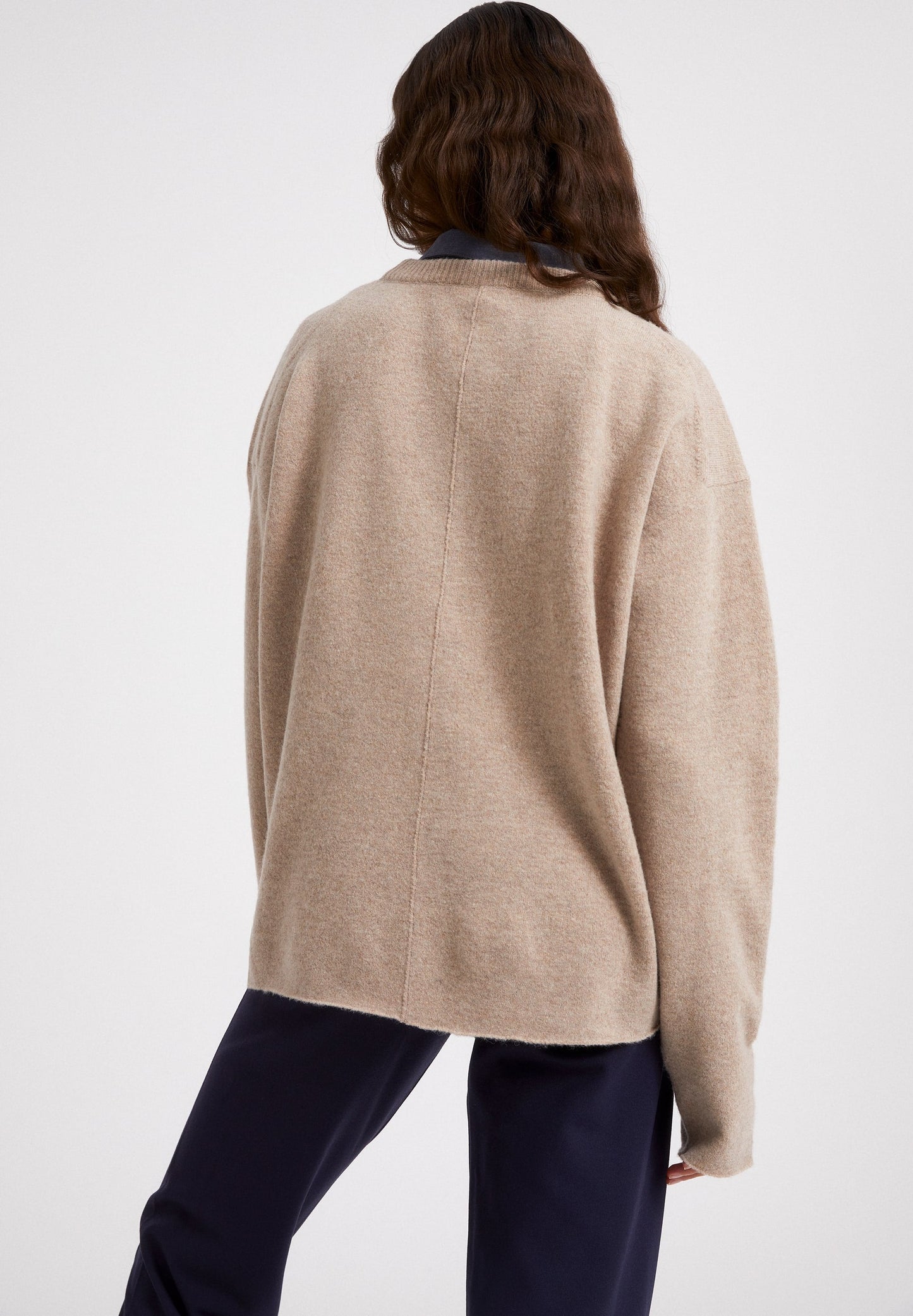 Pull beige en laine bio et recyclé - DARIAA dark caramel melange
