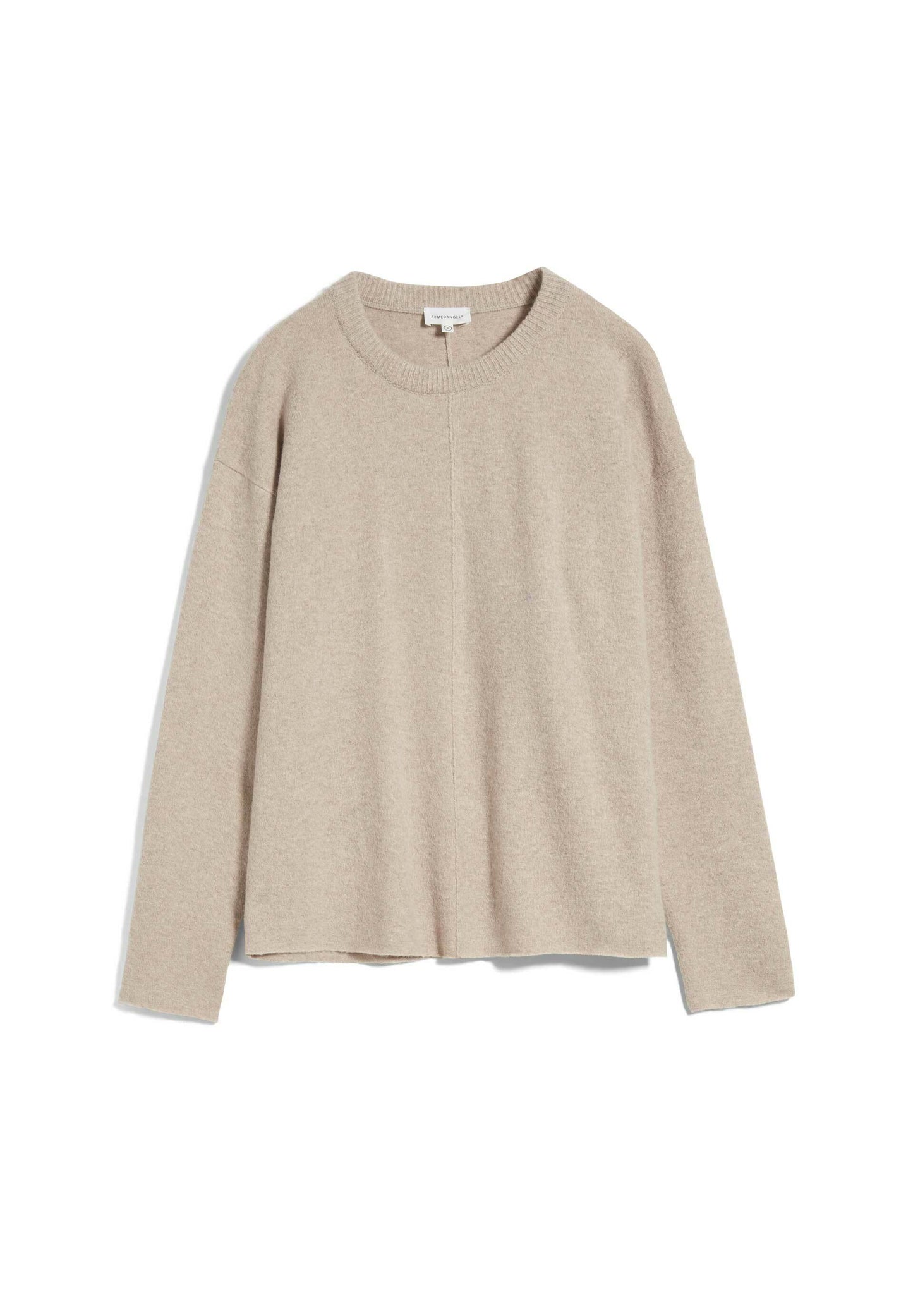 Pull beige en laine bio et recyclé - DARIAA dark caramel melange