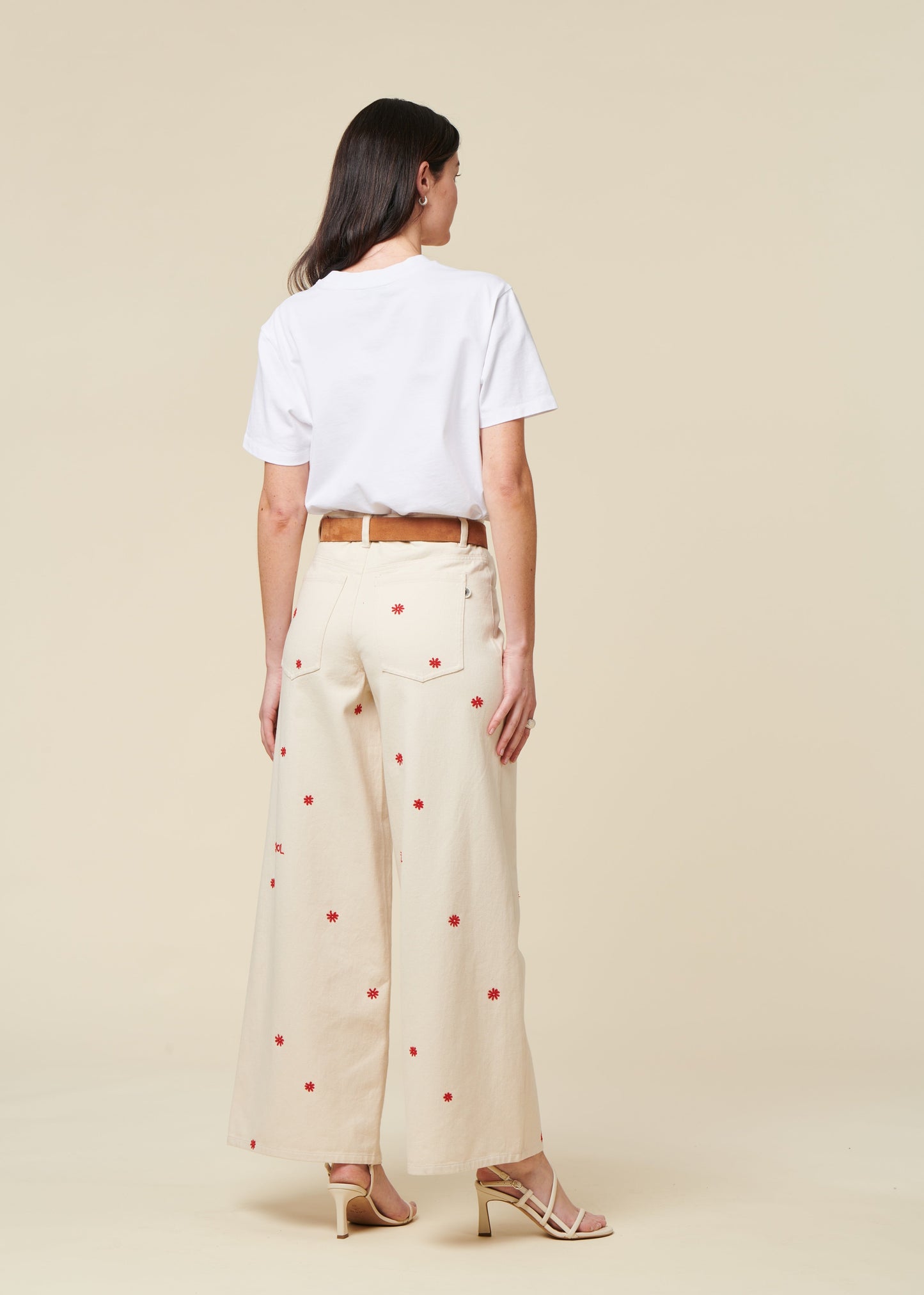 Jean ample en coton bio | écru 'sol chain hedda pants'