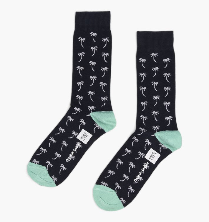 Chaussettes motifs palmiers en coton bio