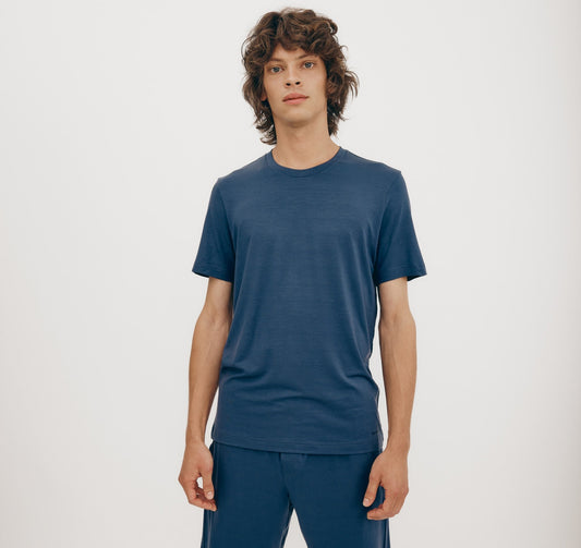 T-shirt en tencel | bleu "soft touch tee midnight blue"