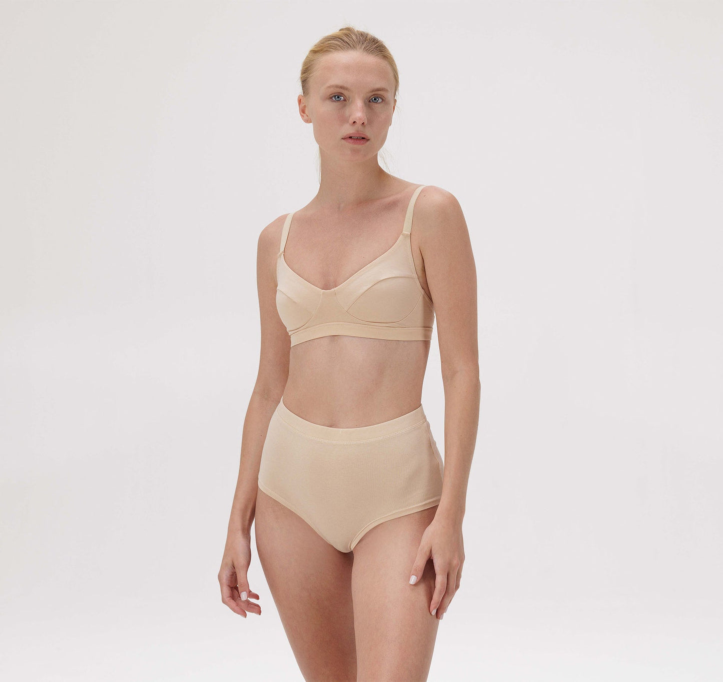 Brassière en coton bio | Beige "core classic bra oak"