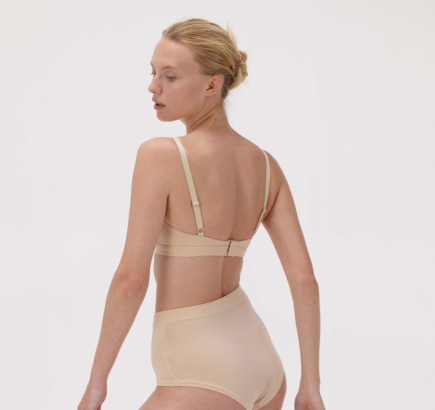 Brassière en coton bio | Beige "core classic bra oak"