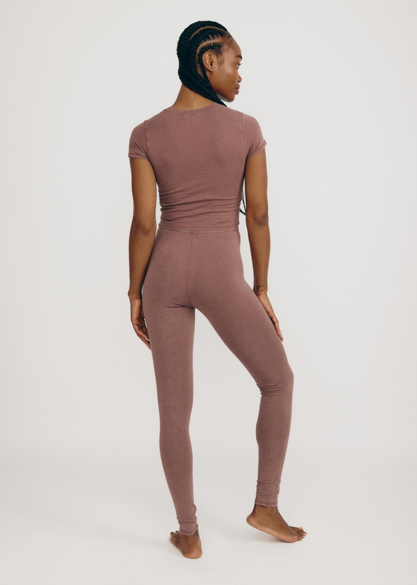 T-shirt court en coton bio | vieux rose "core baby tee muted rose wood"