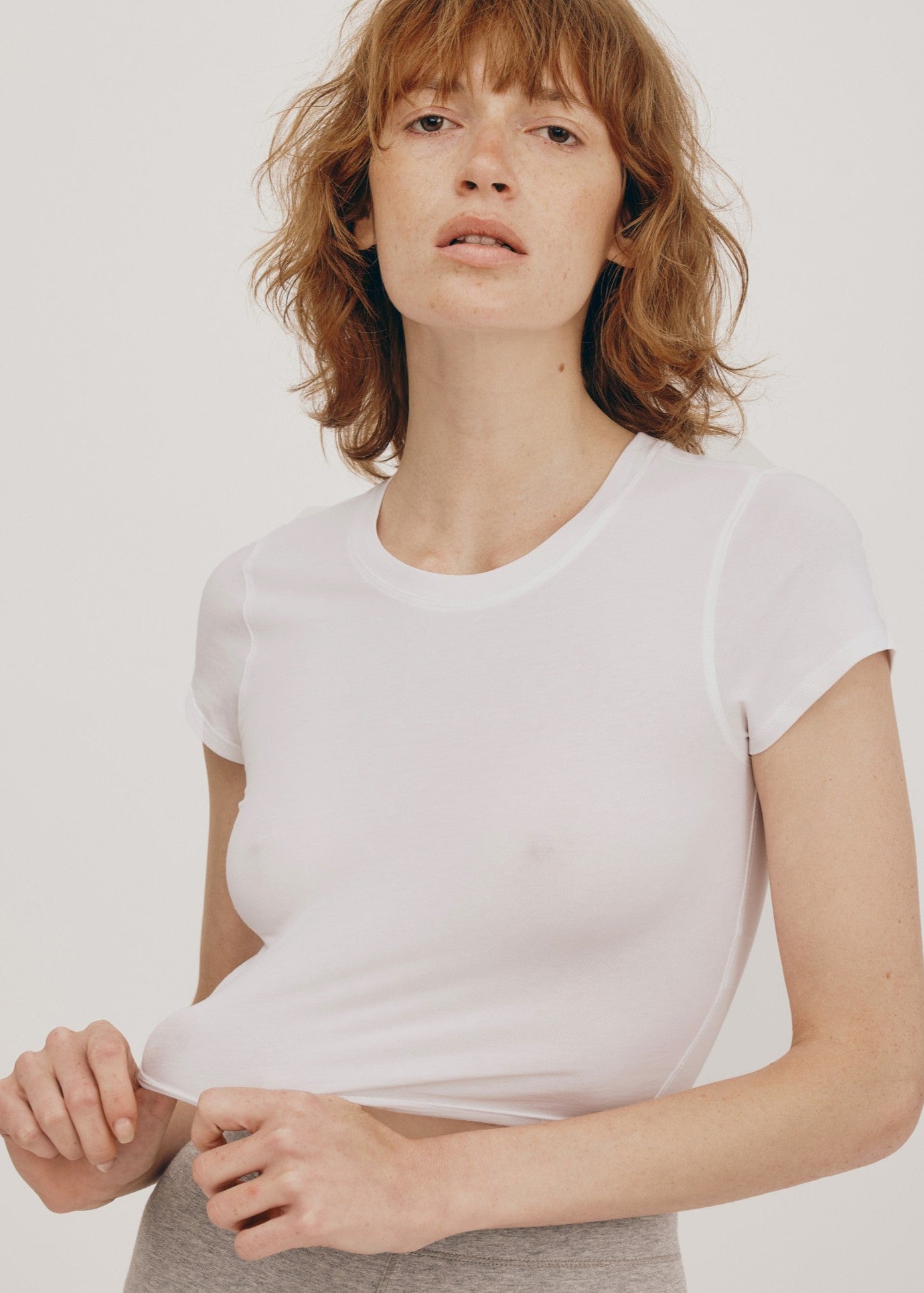 T-shirt court en coton bio | blanc "core baby tee white"