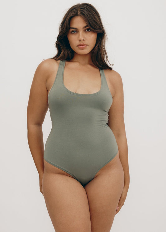 Body en coton bio | vert "flex bodysuit - seaweed"