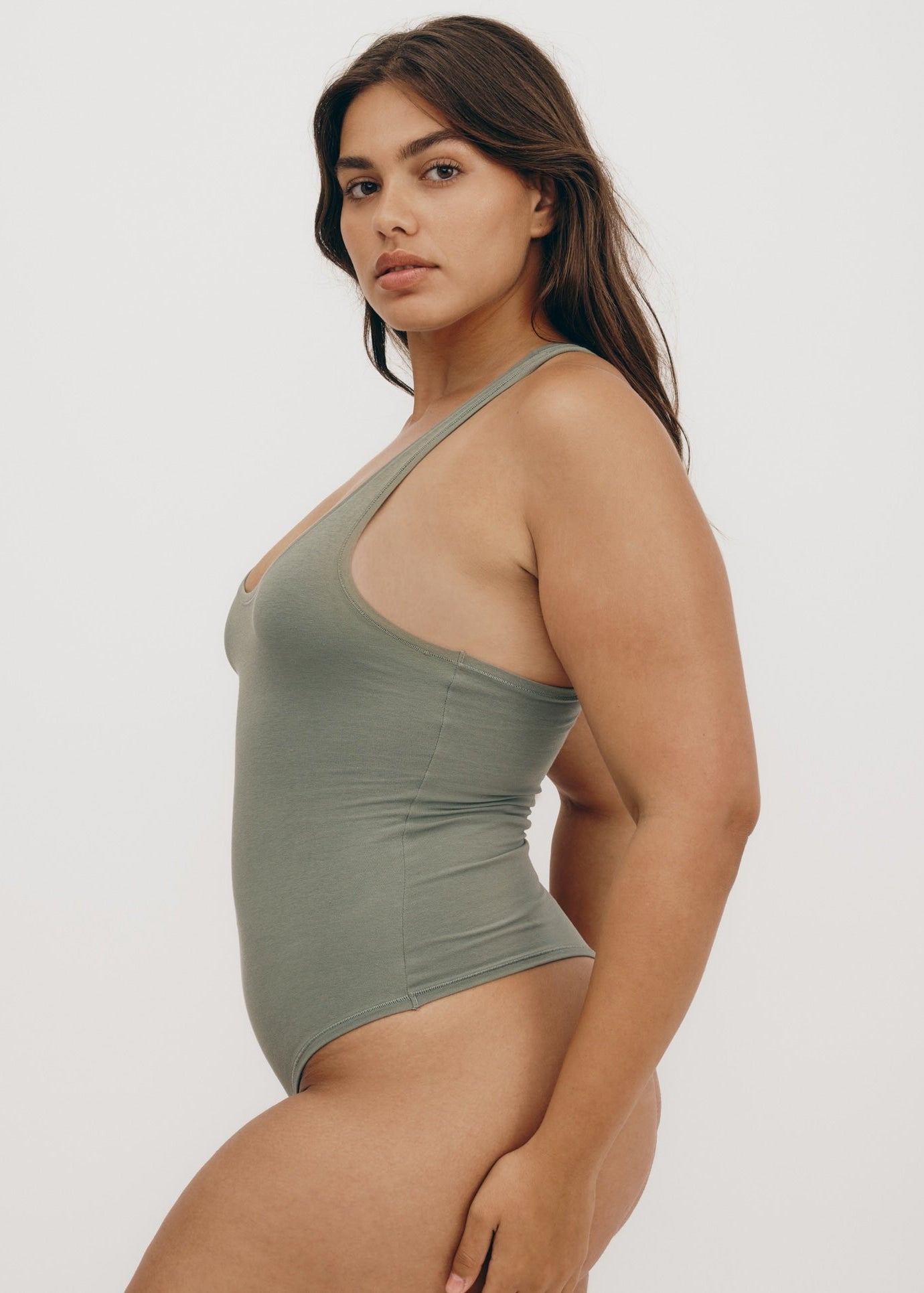 Body en coton bio | vert "flex bodysuit - seaweed"