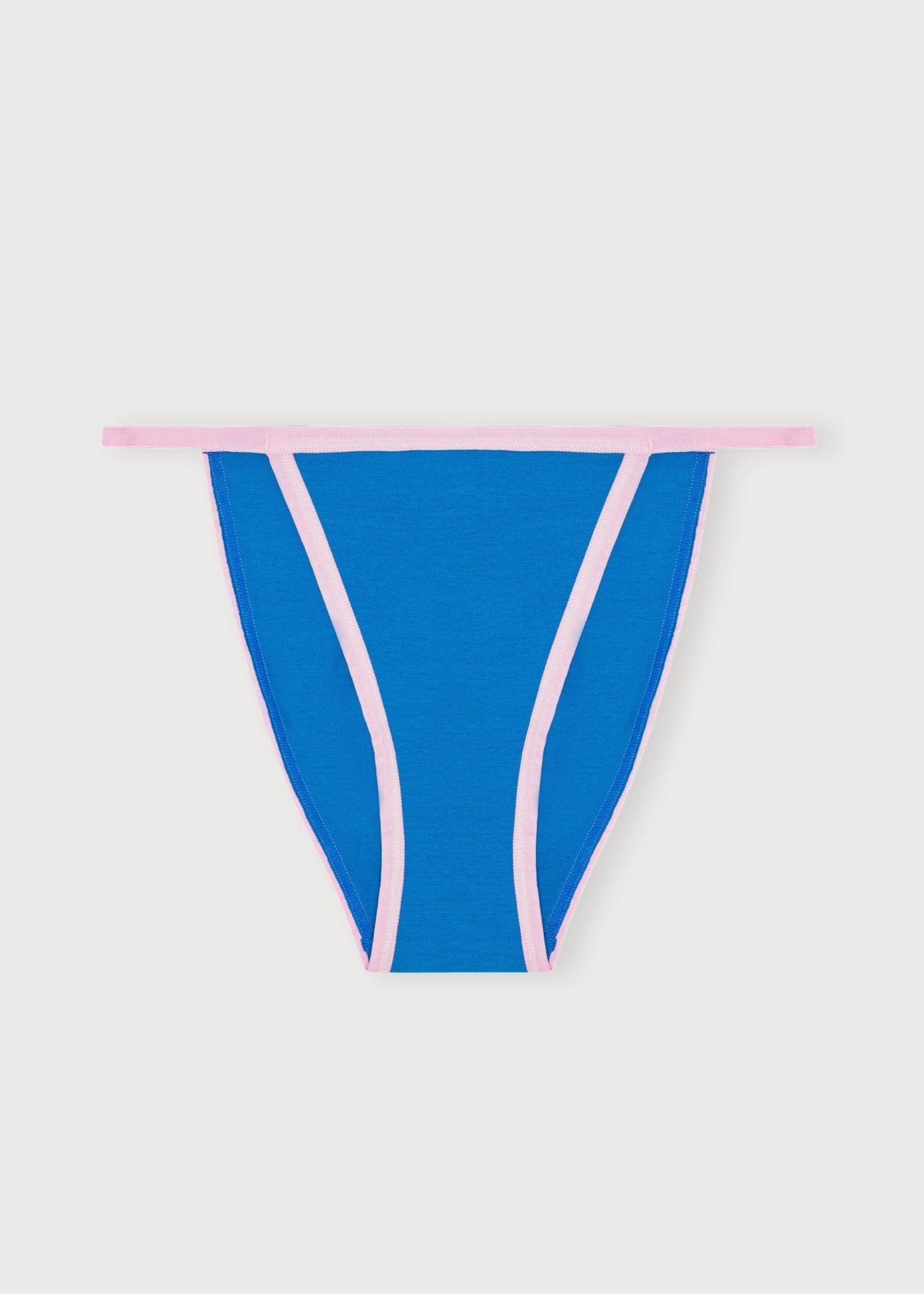 Culotte en coton bio | bleu "core play string bikini briefs - azure blue / marshmellow pink"
