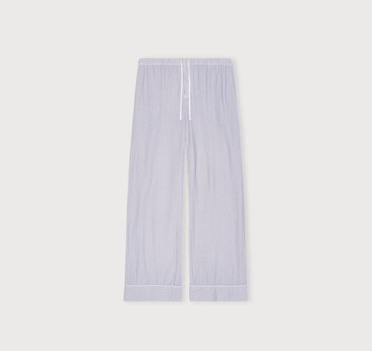 Pantalon pyjama en coton bio et tencel | rayé bleu "core sleep pants blue stripe"