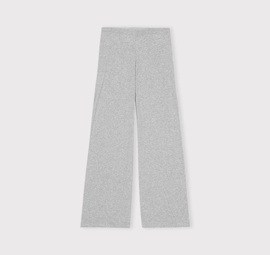 Pantalon fluide en coton bio | gris "core sport straight pants grey melange"