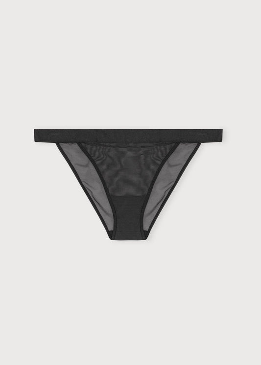 Culotte en matière recyclée | noir "mesh tanga briefs - black"