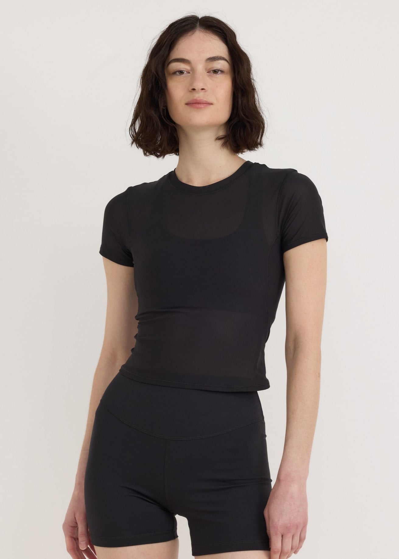 T-shirt en coton biologique | noir "mesh tee - black"