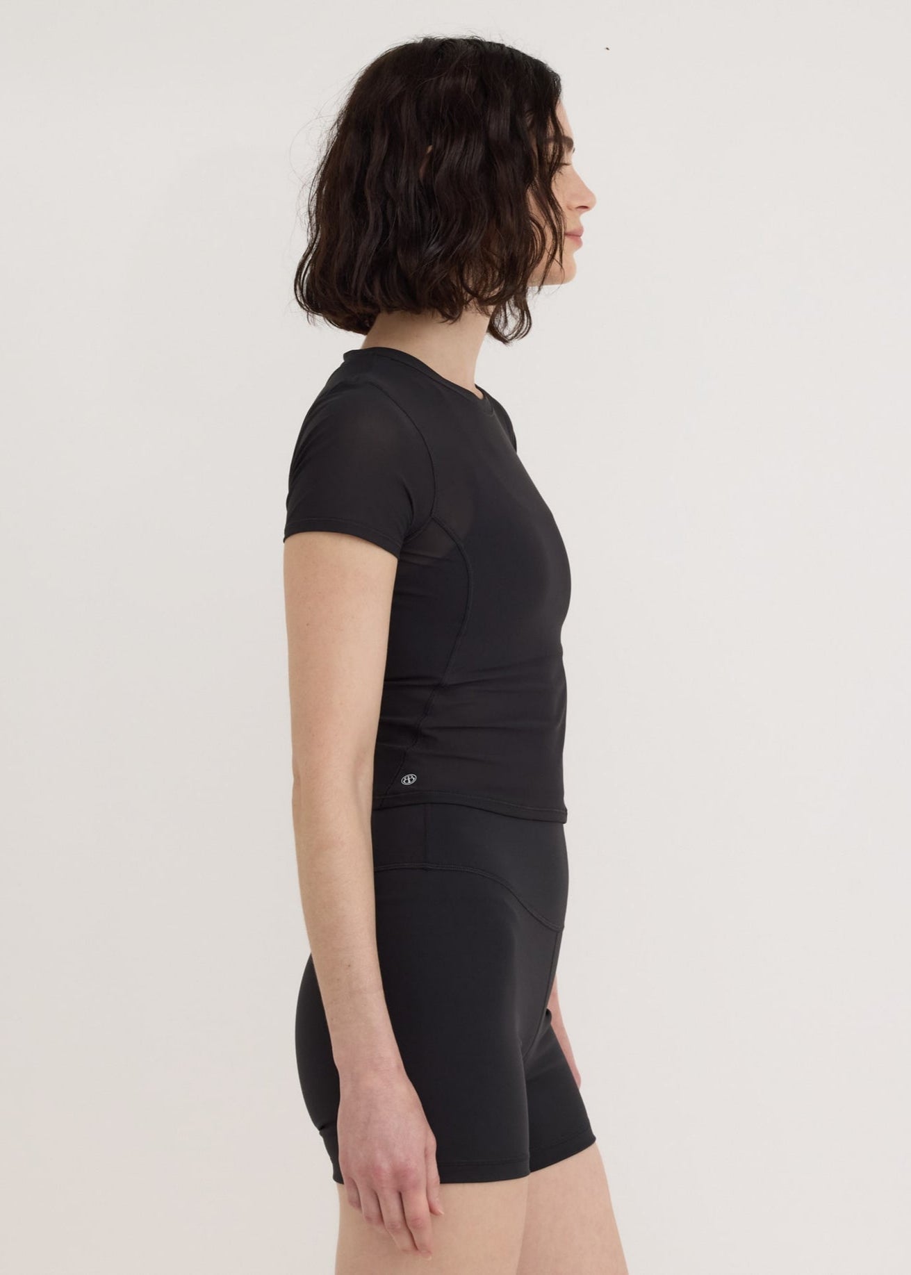 T-shirt en coton biologique | noir "mesh tee - black"