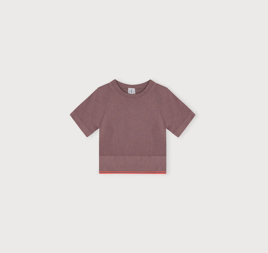 T-shirt maintien léger en ecovero | rose "luxe touch crop tee rose wood"