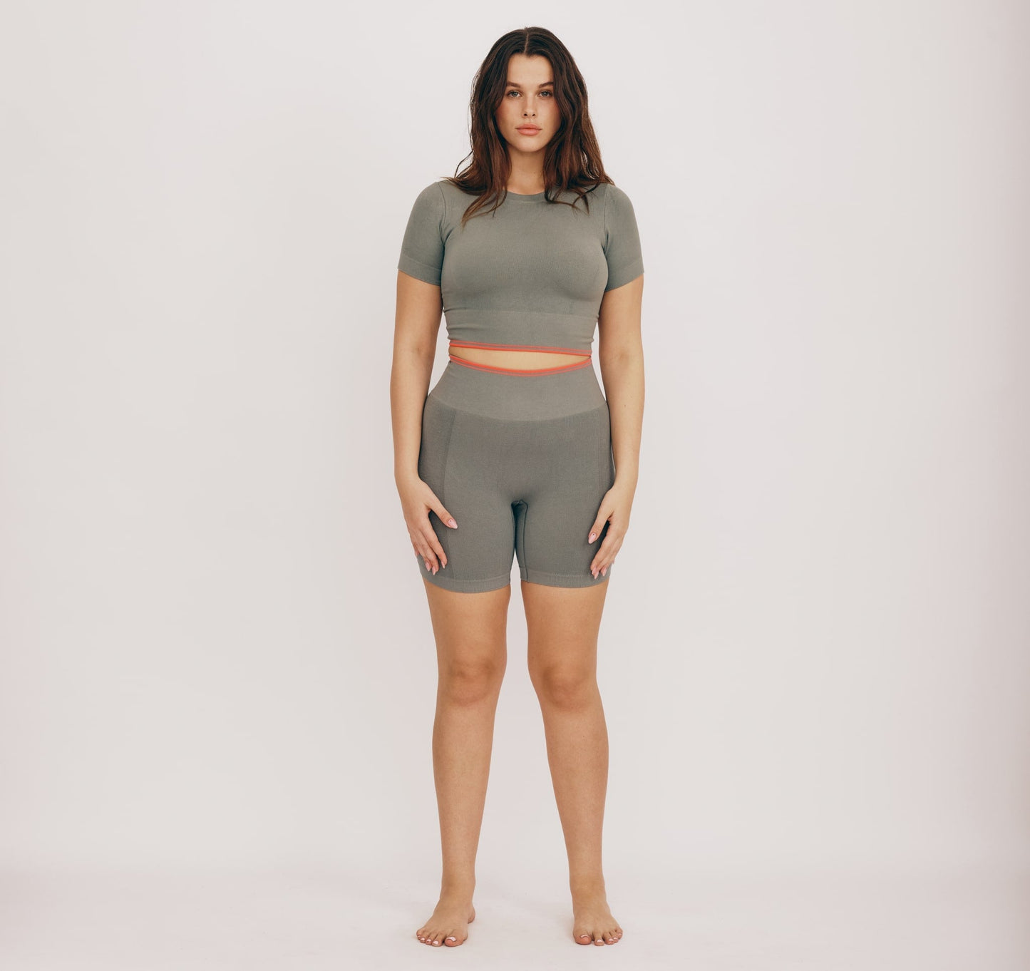 T-shirt maintien léger en ecovero | vert "luxe touch crop tee seaweed"