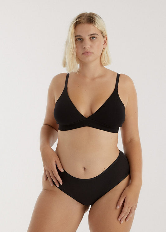 Culotte en coton bio | Noir "core brief black"