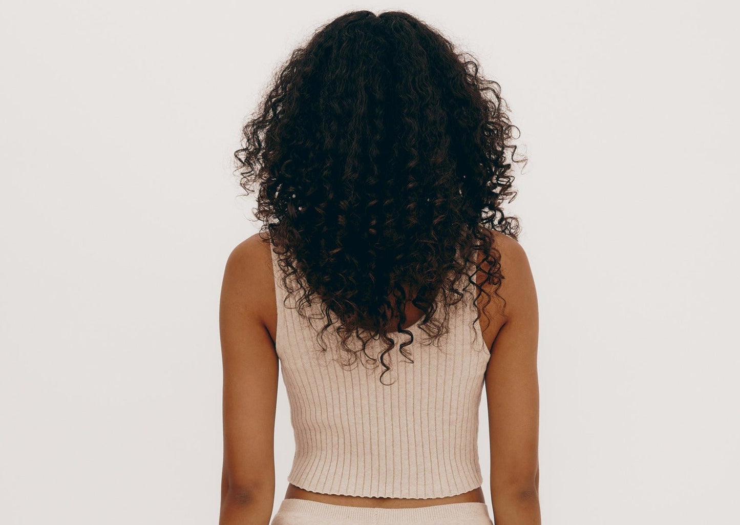 Débardeur côtelé en coton bio | écru "true knit crop tank top oat"