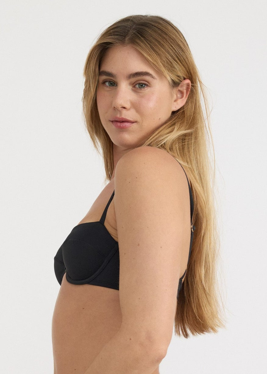 Haut de maillot en matières recyclées | noir "swim underwire bikini top - black"