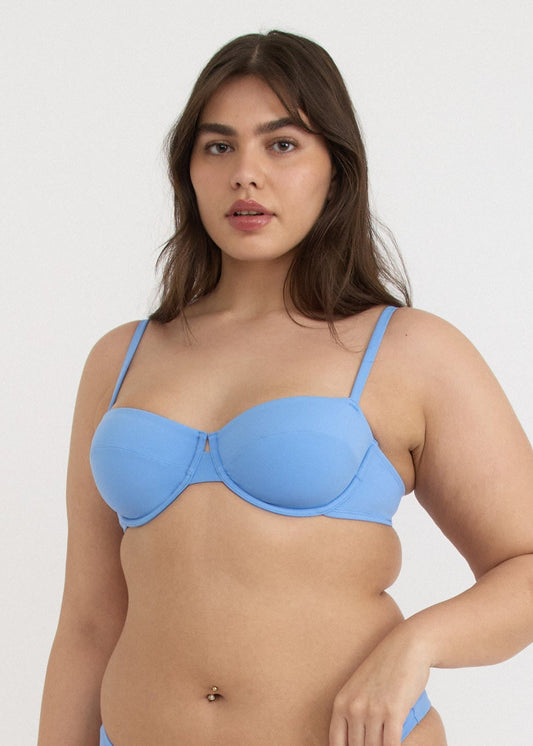 Haut de maillot en matières recyclées | bleu "swim underwire bikini top - dove blue"
