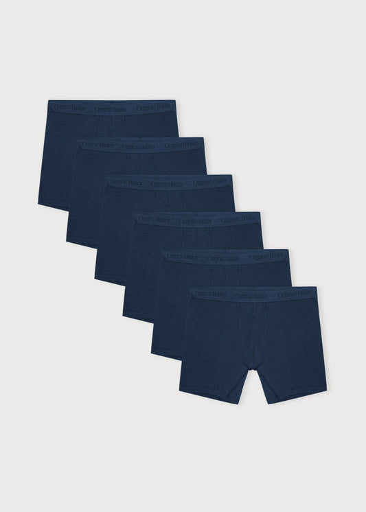 Pack de 6 boxers en coton bio | bleu "core boxer briefs 6-pack - midnight blue"