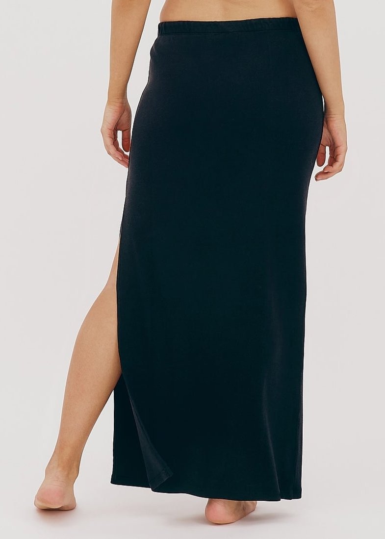 Jupe longue en tencel | noir "soft knit maxi skirt - black"