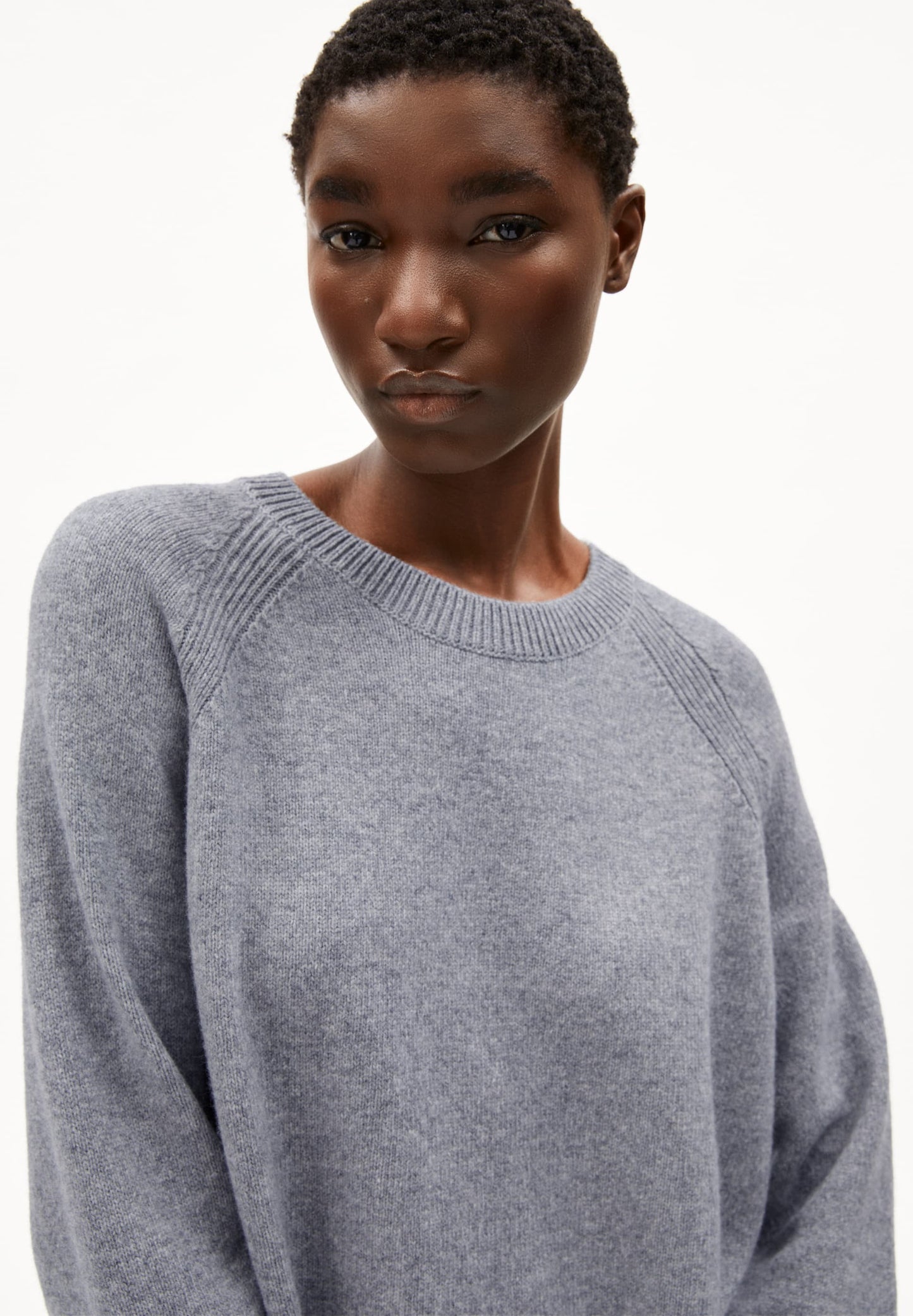 Pull en laine bio | gris "diliriaa reglana - light grey melange"