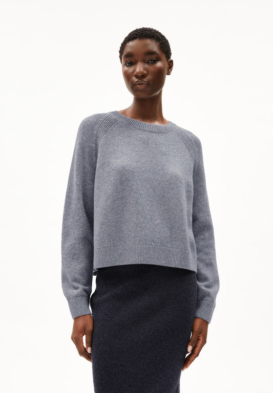 Pull en laine bio | gris "diliriaa reglana - light grey melange"