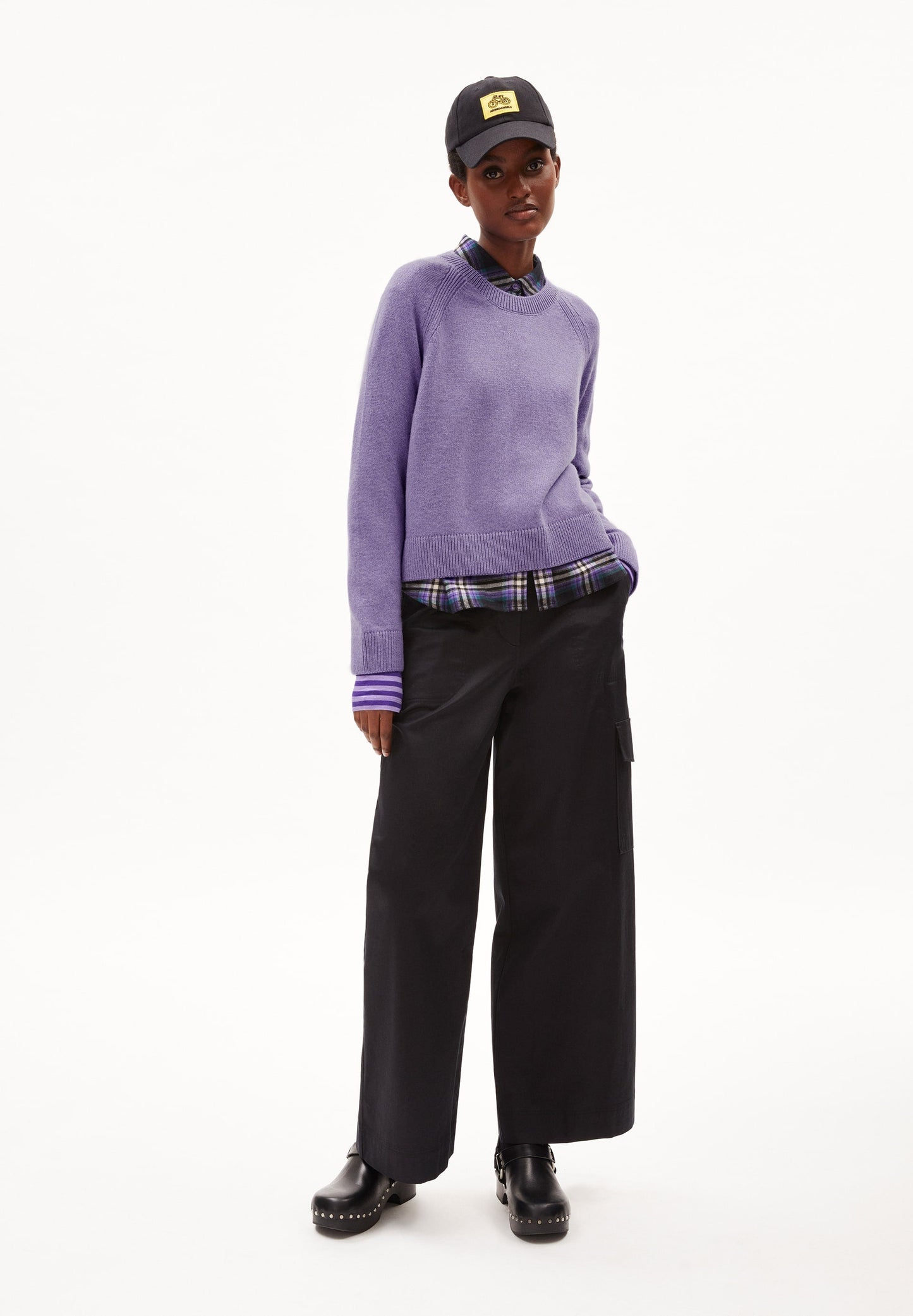 Pull en laine bio et recyclée | Violet "diliriaa reglana purple stone"