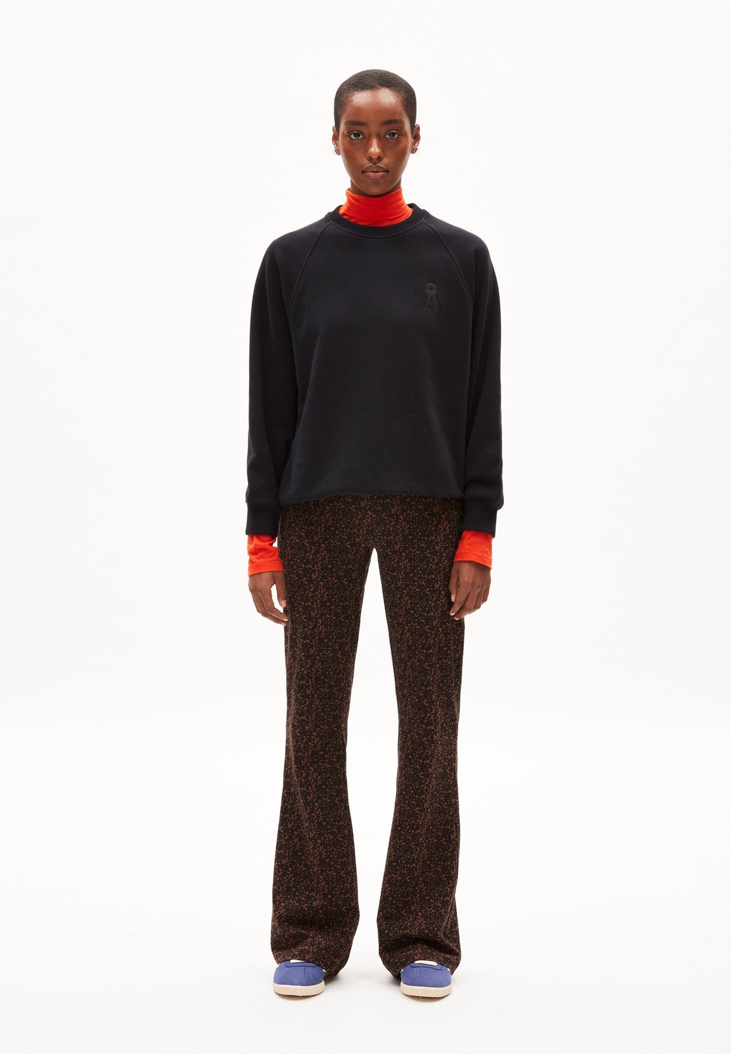 Pantalon à motifs en coton bio | Marron "donnaa abstract deep brown"