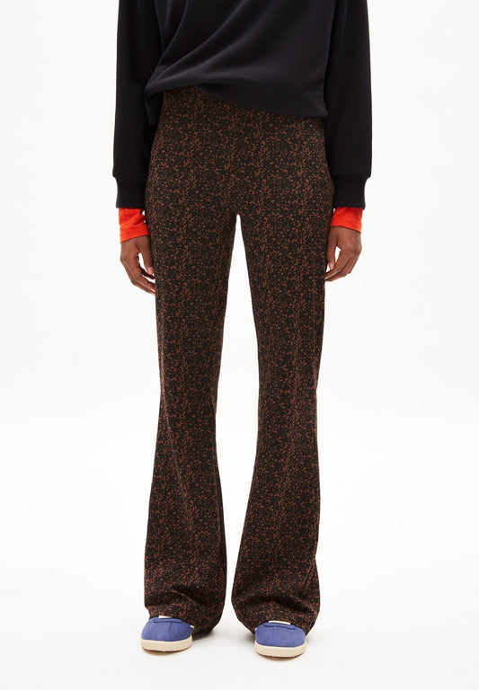 Pantalon à motifs en coton bio | Marron "donnaa abstract deep brown"