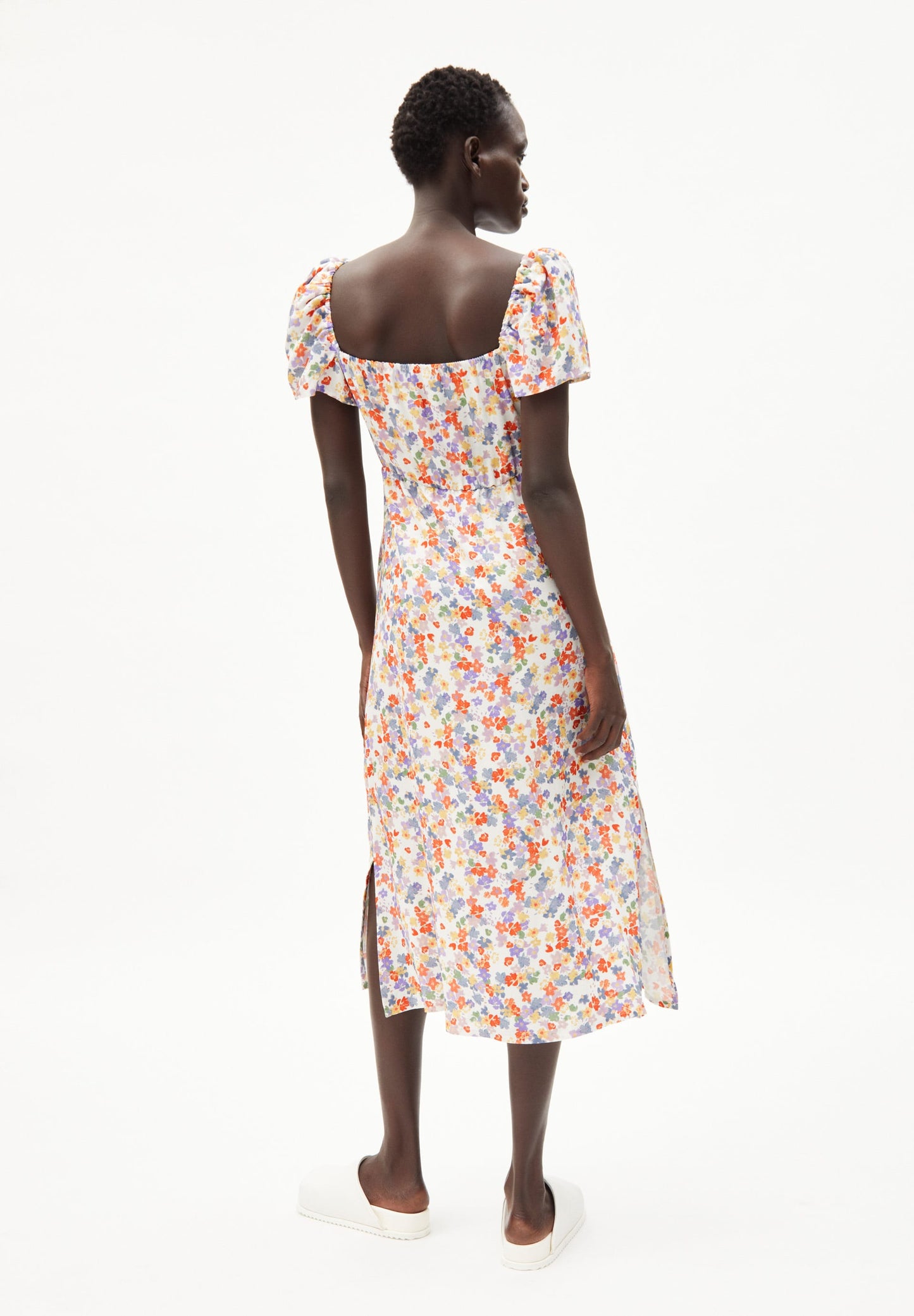 Robe longue fleurie en viscose ecovero - dreaa flora confetti white