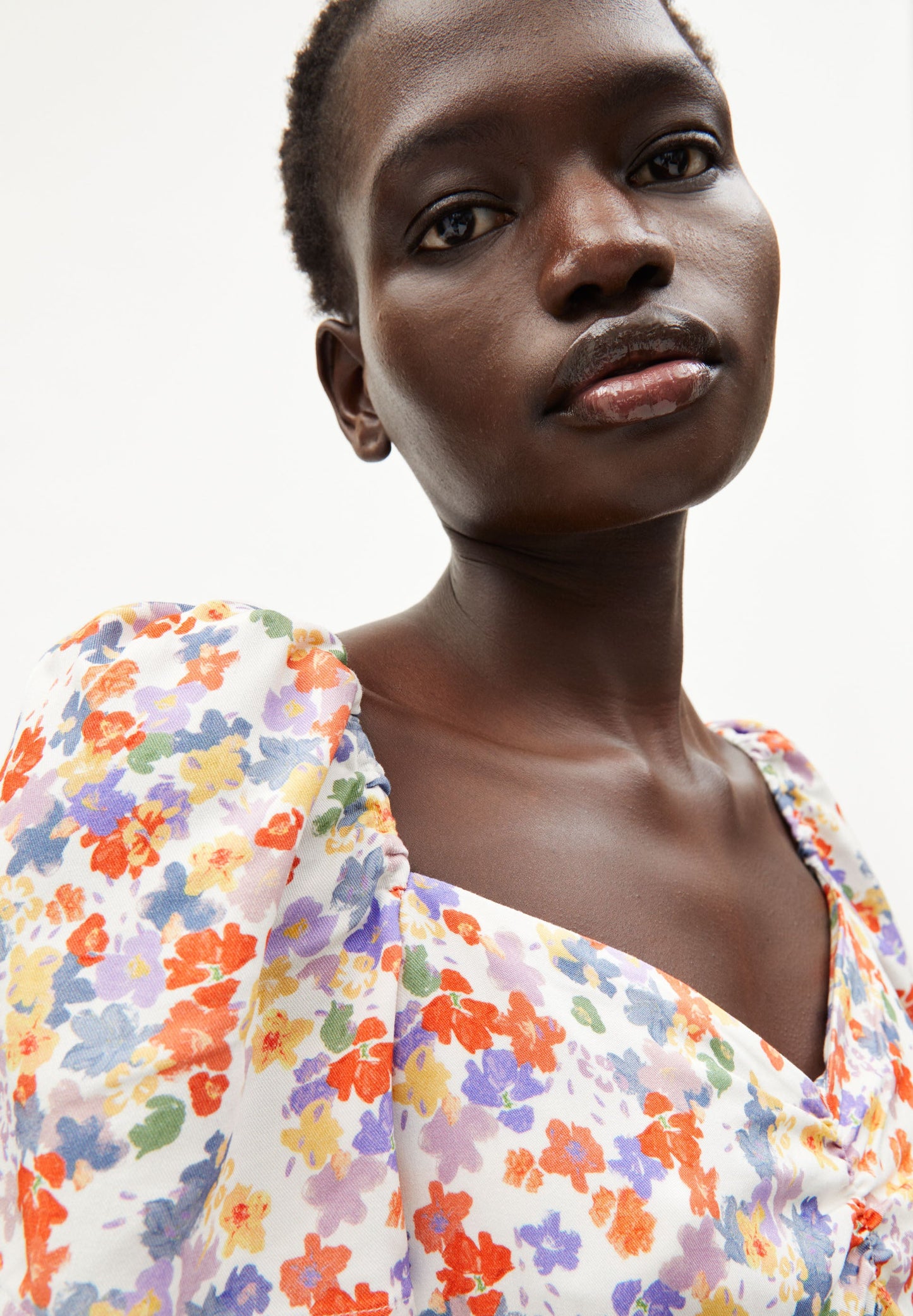 Robe longue fleurie en viscose ecovero - dreaa flora confetti white
