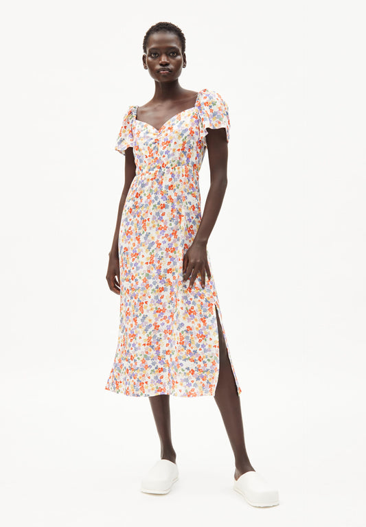 Robe longue fleurie en viscose ecovero - dreaa flora confetti white
