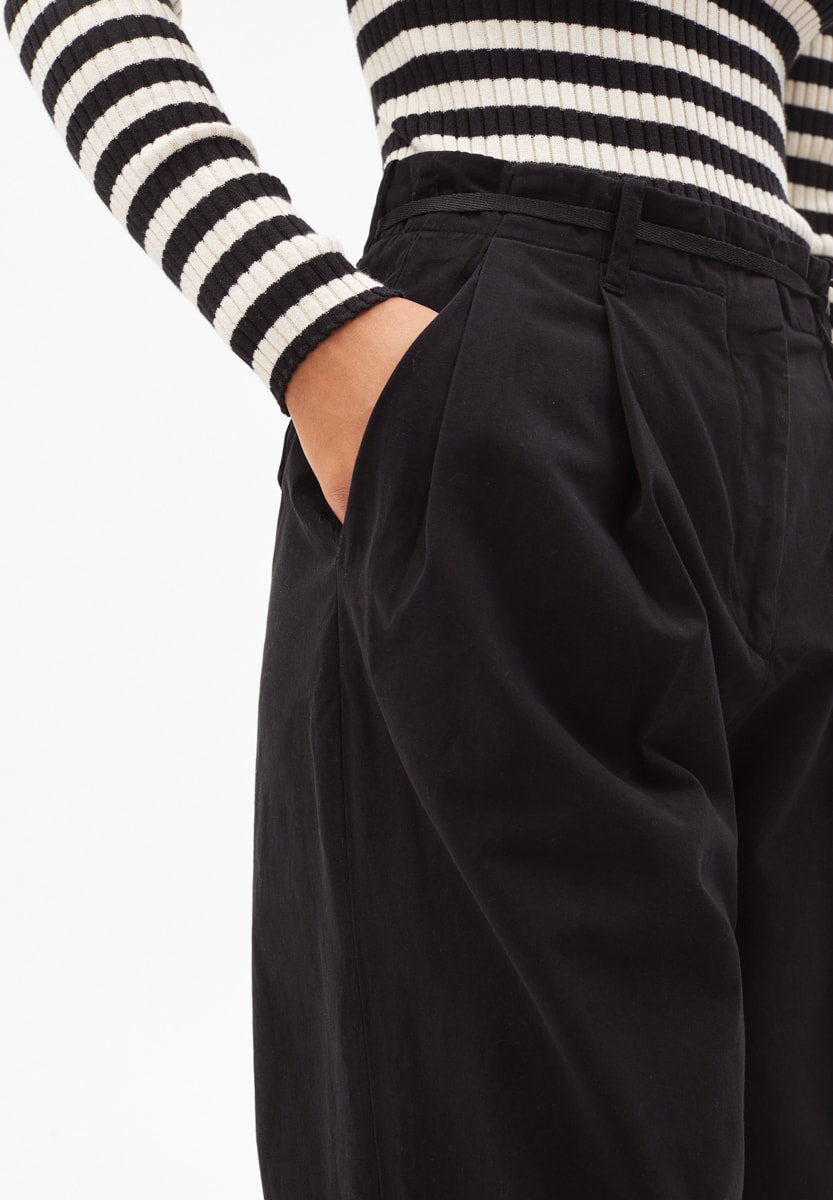 Pantalon ample noir en coton bio - dulaa