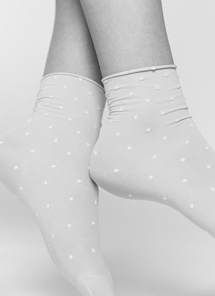 Pack 2 paires de chaussettes bleu et crème en polyamide recyclé - Judith
