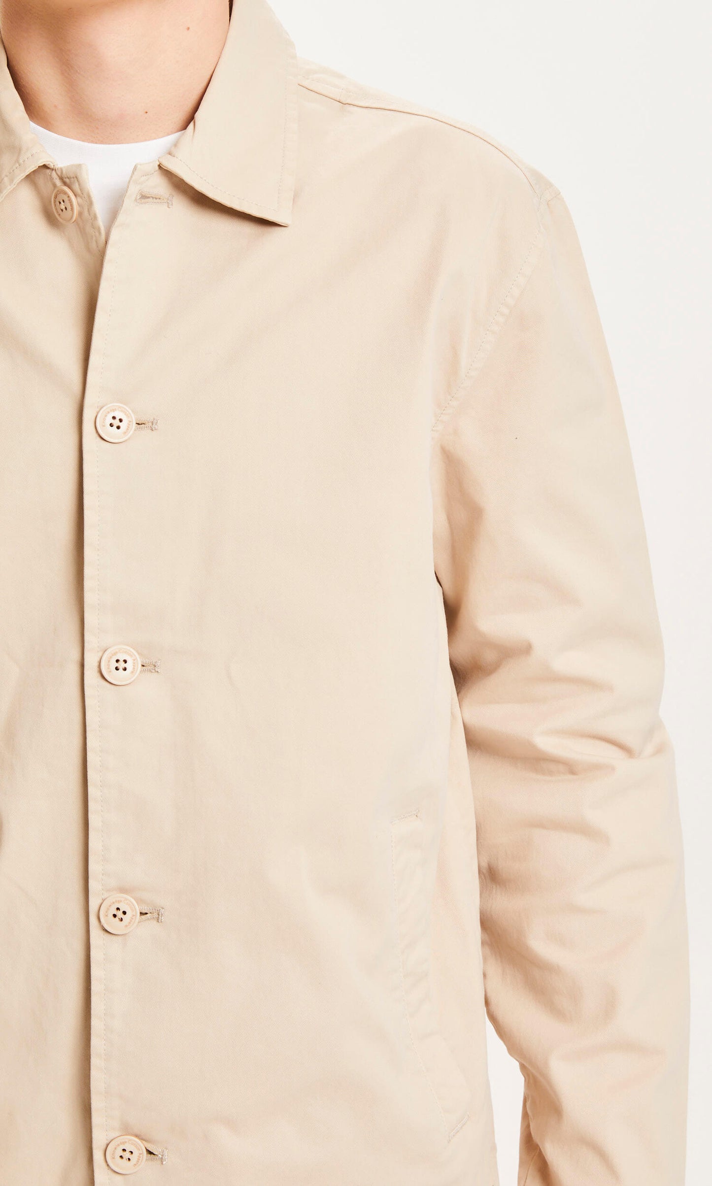 Veste légère beige en popeline de coton bio - Pine